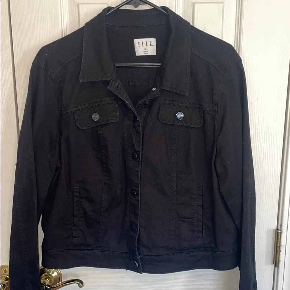 ELLE Women's Black Denim Jacket